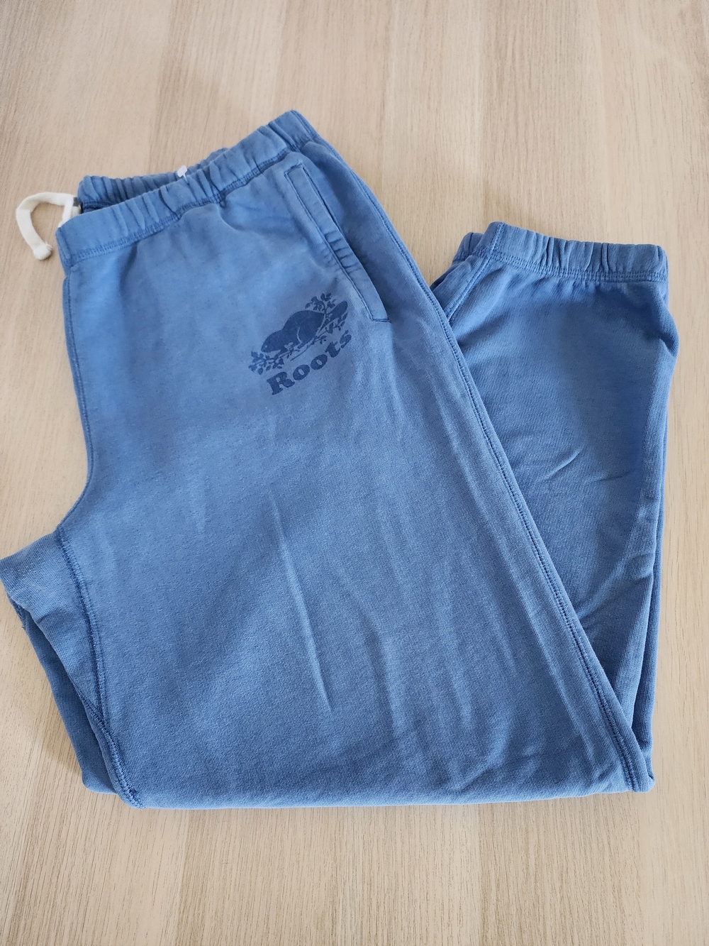 ROOTS Athletics Canada Sweatpants XL Blue Excellent Condition 100% Cotton